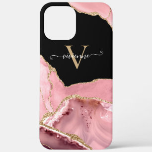 Case-Mate iPhone Case Monogramme Pailleté Agate Or Rose