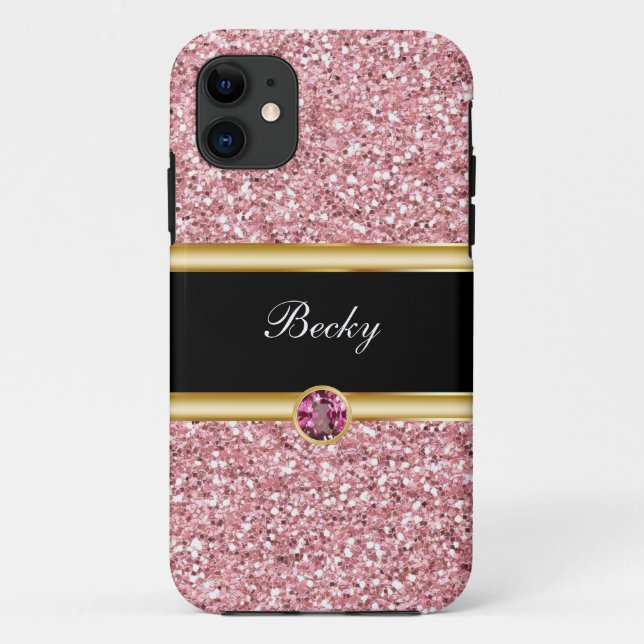 Coques Case-Mate iPhone Monogramme pailleté de strass fantaisie classe (Dos)