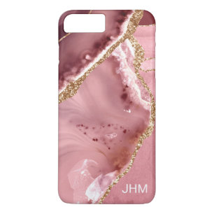 Case-Mate iPhone Case Monogramme Pailleté Or Agate Rose