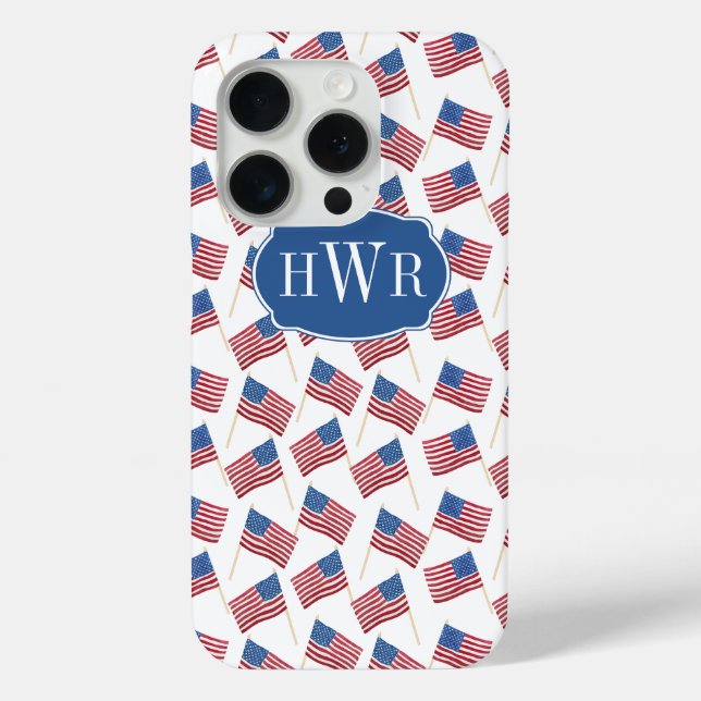 Coques Case-Mate iPhone Monogramme Patriotique Rouge Blanc Et Bleu (Verso)
