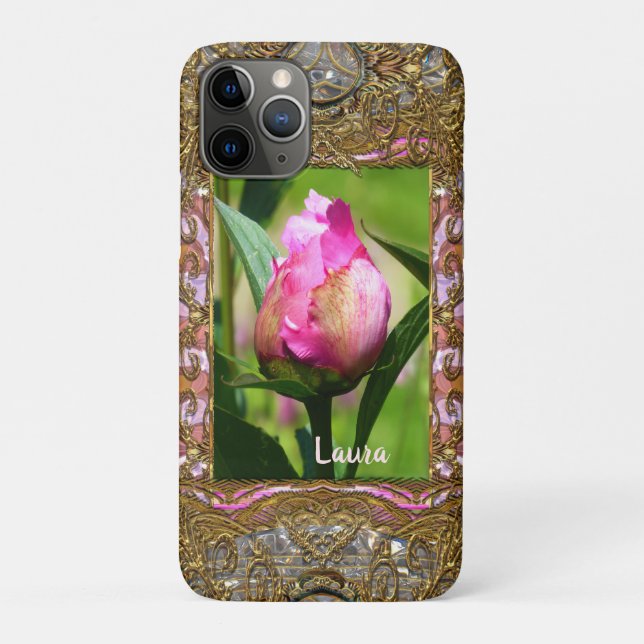 Coques Case-Mate iPhone Monogramme Peony Bud (Dos)
