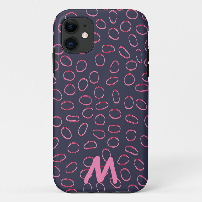 Coques Case-Mate iPhone Monogramme personnalisable Cute unique Motif Abstr (Dos)