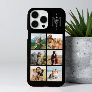 Coques iPhone 16 Pro Max Monogramme Personnalisé 6 Photo Collage