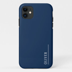 Case-Mate iPhone Case monogramme personnalisé, bleu marine moderne