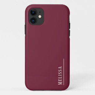 Case-Mate iPhone Case monogramme personnalisé, bordeaux moderne