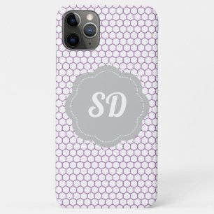 Case-Mate iPhone Case Monogramme personnalisé Clair Purple Honeycomb