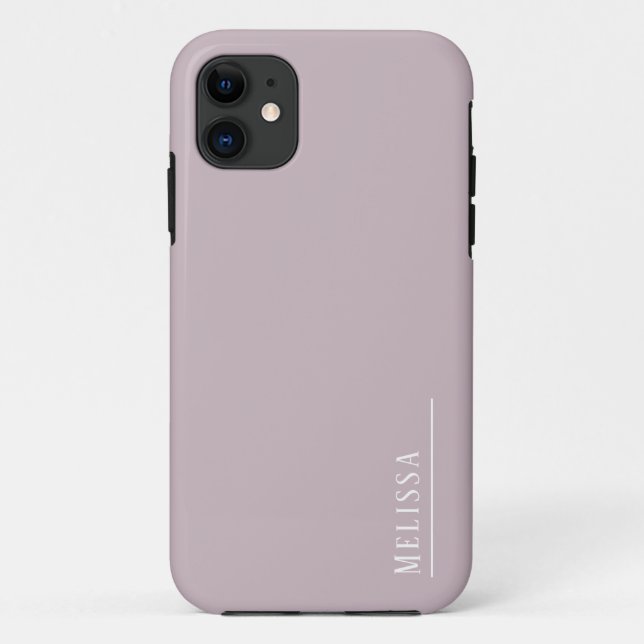 Coques Case-Mate iPhone monogramme personnalisé, couleur mauve moderne (Dos)
