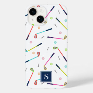 Coque Pour iPhone 14 Monogramme personnalisé Cute Motif de golf Femmes