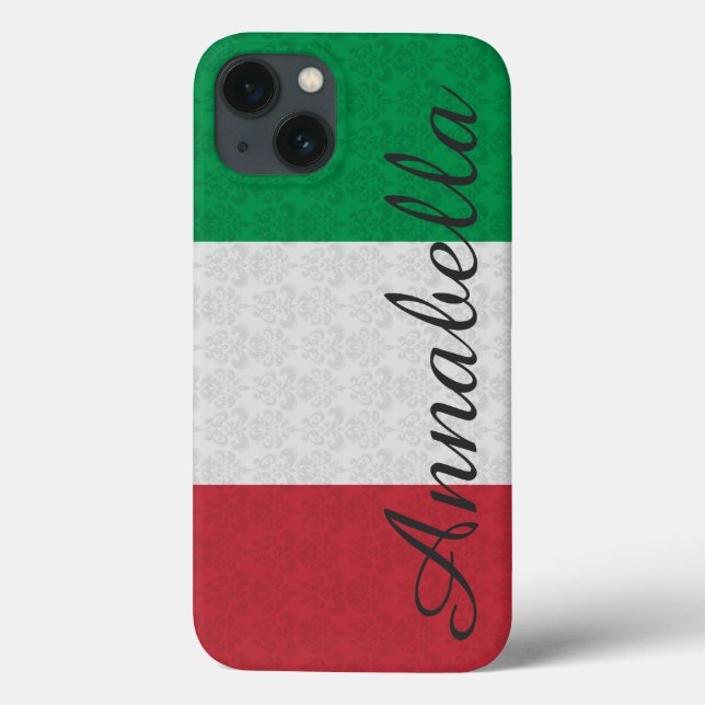 Coques Case-Mate iPhone Monogramme personnalisé Drapeau italien Modèle Dam (Verso)