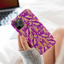 Monogramme personnalisé élégant en marbre chic vio