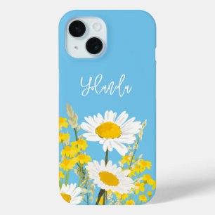 Coque Pour iPhone 15 Monogramme personnalisé Fleur sauvage moderne