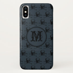 Case-Mate iPhone Case Monogramme personnalisé Halloween noir bleu