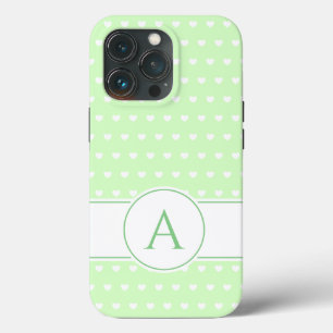 Case-Mate iPhone Case Monogramme Personnalisé Joli Vert Clair Et Blanc