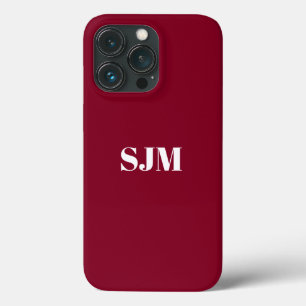 Case-Mate iPhone Case Monogramme personnalisé minimaliste nom bordeaux b