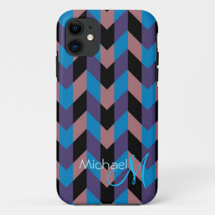 Coques Pour iPhone Monogramme personnalisé Moderne Chevron Zigzag 8