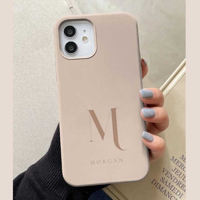 Coques Case-Mate iPhone Monogramme personnalisé neutre moderne (Créateur téléchargé)