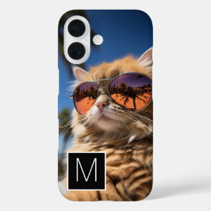 Coques iPhone 16 Monogramme personnalisé noir et blanc 1 photo Coll
