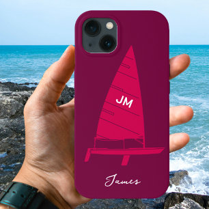 Case-Mate iPhone Case Monogramme personnalisé Nom Voilier Course Pink