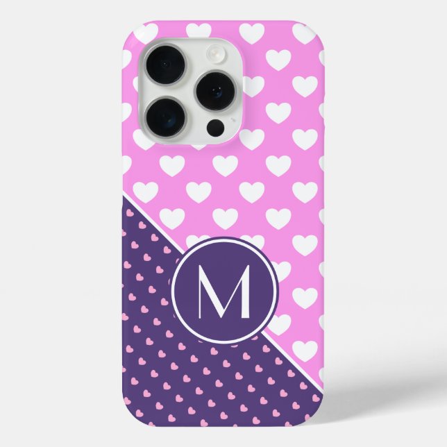 Coques Case-Mate iPhone Monogramme Personnalisé Rosé Et Violet Flashy (Verso)