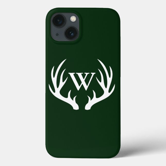 Coques Case-Mate iPhone Monogramme personnalisé Rustique blanc cerf Antler (Verso)