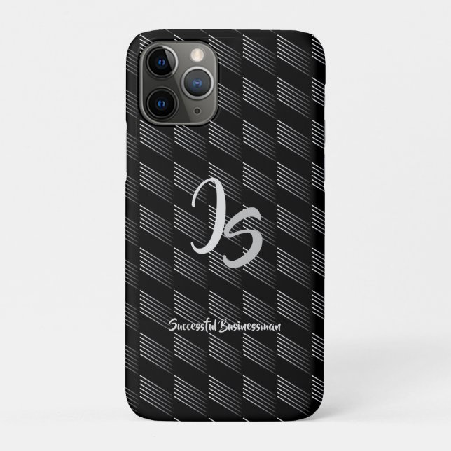 Coques Case-Mate iPhone Monogramme personnel d'argent "Entreprise ayant ré (Dos)