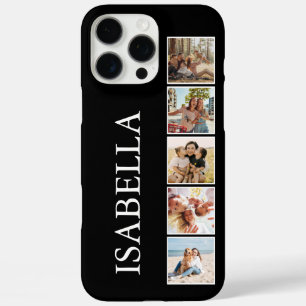 Coques iPhone 16 Pro Max Monogramme photo minimaliste noir personnalisé mod