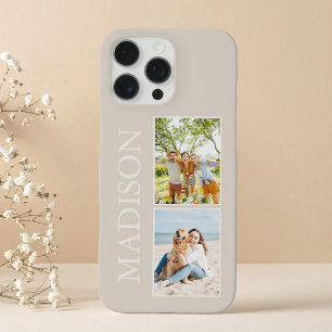 Coques iPhone 16 Pro Max Monogramme photo personnalisée minimaliste moderne