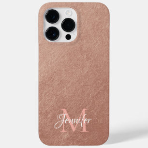 Coque Pour Pour iPhone 14 Pro Max Monogramme photo rose Gold Foil