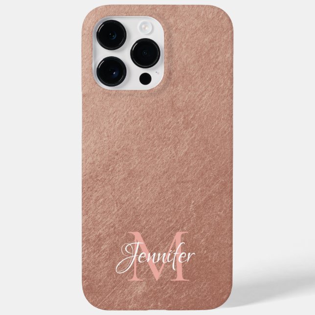 Coques Case-Mate iPhone Monogramme photo rose Gold Foil (Verso)