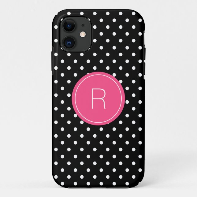 Coques Case-Mate iPhone Monogramme pois (Dos)