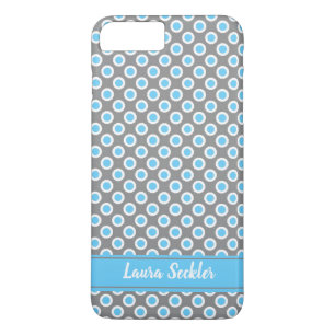 Coque Case-Mate Pour iPhone Monogramme pois blanc bleu
