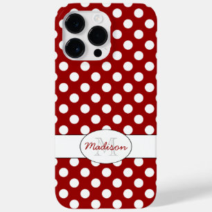 Coques Pour iPhone Monogramme pois Rouge Blanc tendance