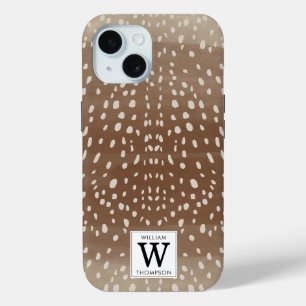 Coque Pour iPhone 15 Monogramme Poster de animal de cerfs de bébés