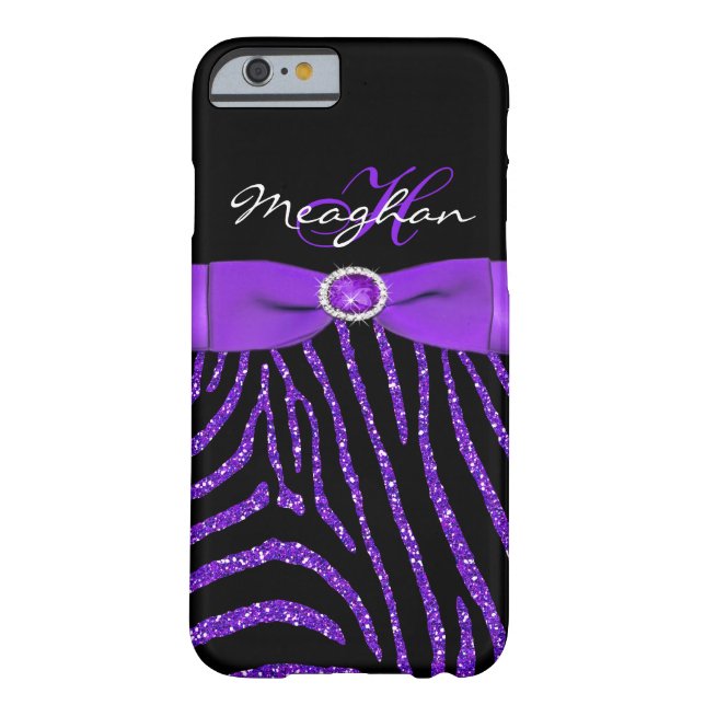 Coques Case-Mate iPhone Monogramme pourpre, caisse noire de l'iPhone 6 de (Dos)