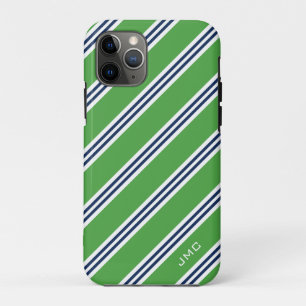 Etui iPhone Case-Mate Monogramme Préppy Grandes Vertes et Bleues