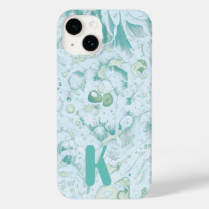 Coque Pour iPhone 14 monogramme psychédélique vert menthe