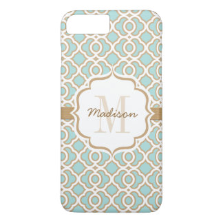 Etui iPhone Case-Mate Monogramme Quatrefol Bleu et Or