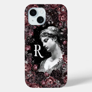 COQUE POUR iPhone 15 MONOGRAMME R GRECQUE ROMAIN CÉLESTIEL GODDESS ART