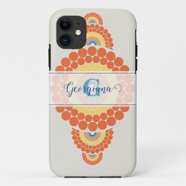 Coques Case-Mate iPhone Monogramme Radiant Aegean Été Ornemental Mandala (Dos)