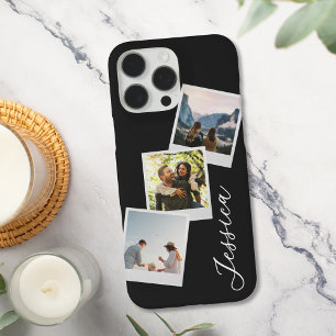 Coques iPhone 16 Pro Max Monogramme Retro Instant Photo Collage