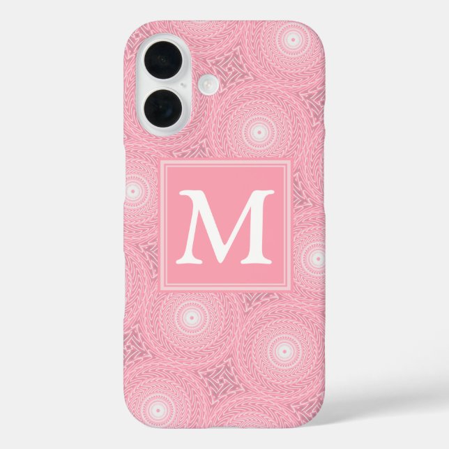 Coques Case-Mate iPhone Monogramme rose cercles motif (Verso)