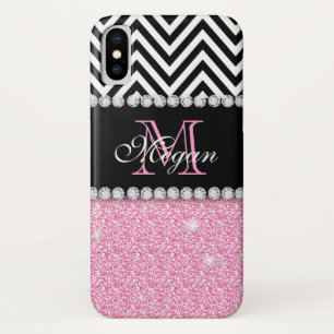 Etui iPhone Case-Mate Monogramme rose fait sur commande de Chevron de
