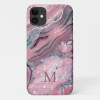 Monogramme Rose Or rose Agate Quartz Étincelle