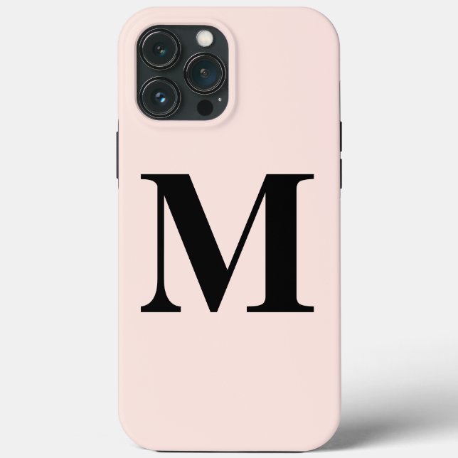 Coques Case-Mate iPhone Monogramme rose pâle Nom personnalisé initial Clas (Verso)