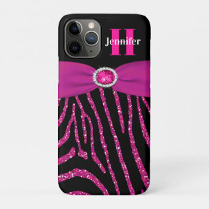 Case-Mate iPhone Case Monogramme rose, Parties scintillant noire Zebra i