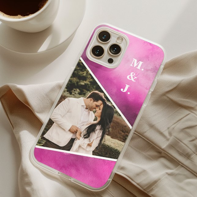 Coques Case-Mate iPhone Monogramme rose photo (Créateur téléchargé)