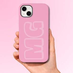 Coque Pour iPhone 14 Plus Monogramme rose preppy