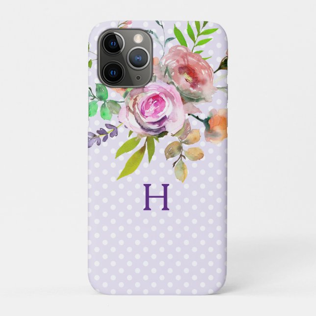 Coques Case-Mate iPhone Monogramme rose violet (Dos)