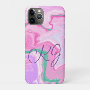 Case-Mate iPhone Case Monogramme rose, violet, Mint vert Marbre Art