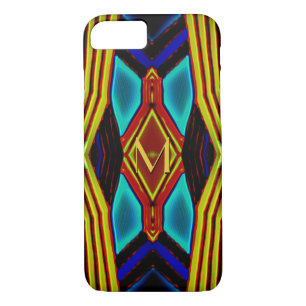 Case-Mate iPhone Case Monogramme rouge bleu turquoise jaune géométrique